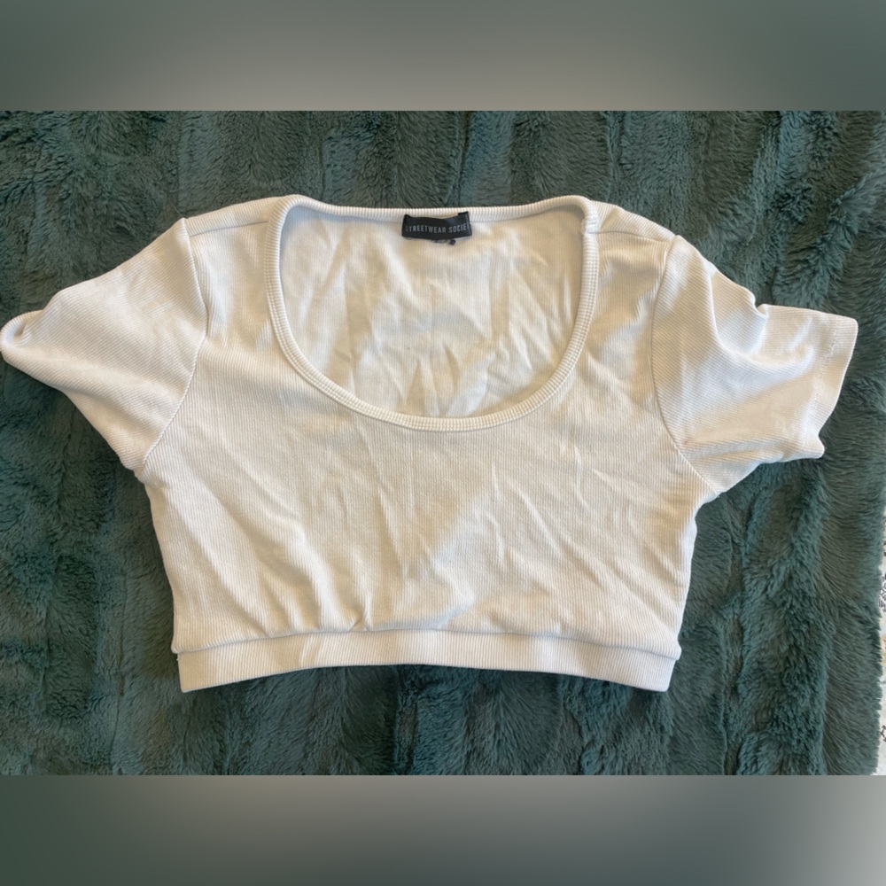 Women’s small/medium Streetwear Society white crop top